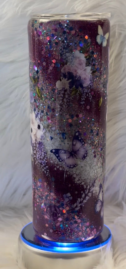 Purple Butterfly Tumbler