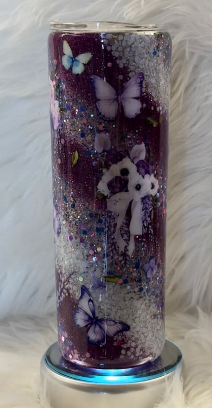 Purple Butterfly Tumbler