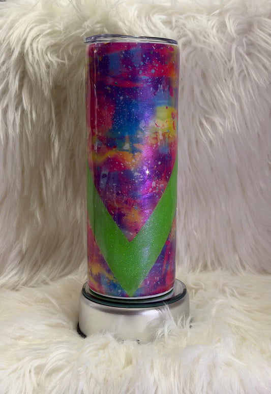 Tie-dye Green Tumbler