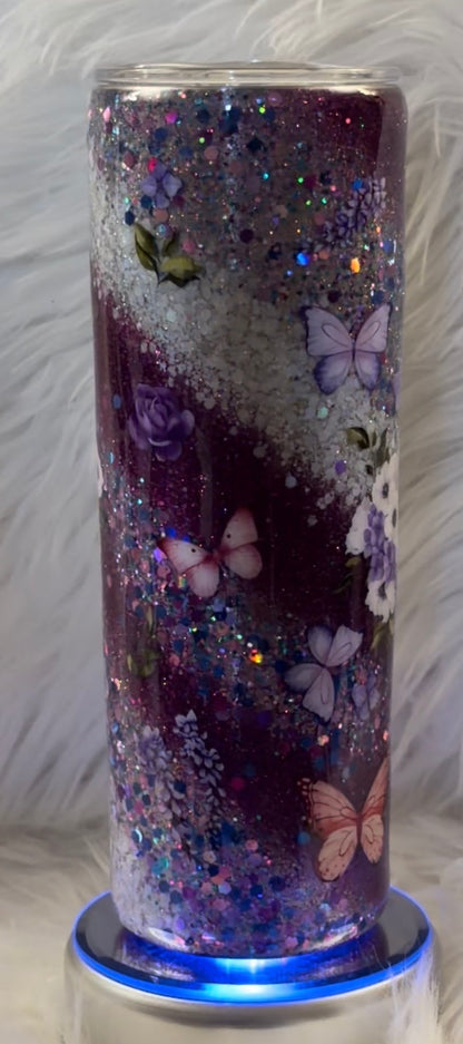 Purple Butterfly Tumbler