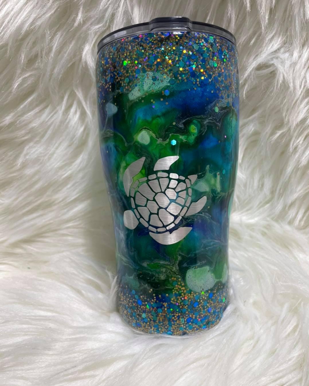 Beach and Turtle Tumblers Custom Made