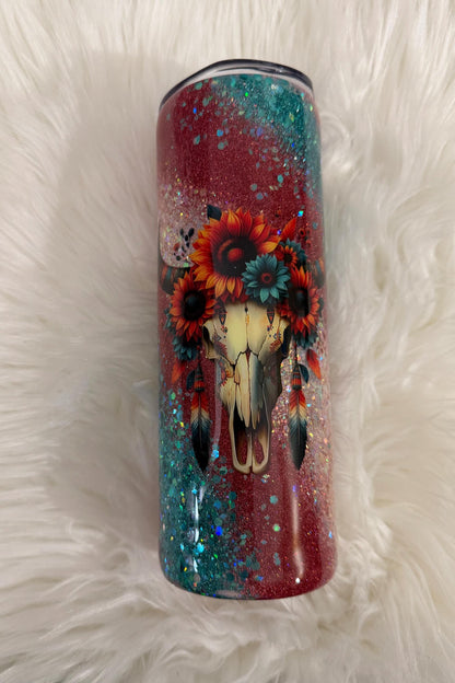 Teal Cow Tumbler Custom
