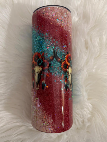 Teal Cow Tumbler Custom