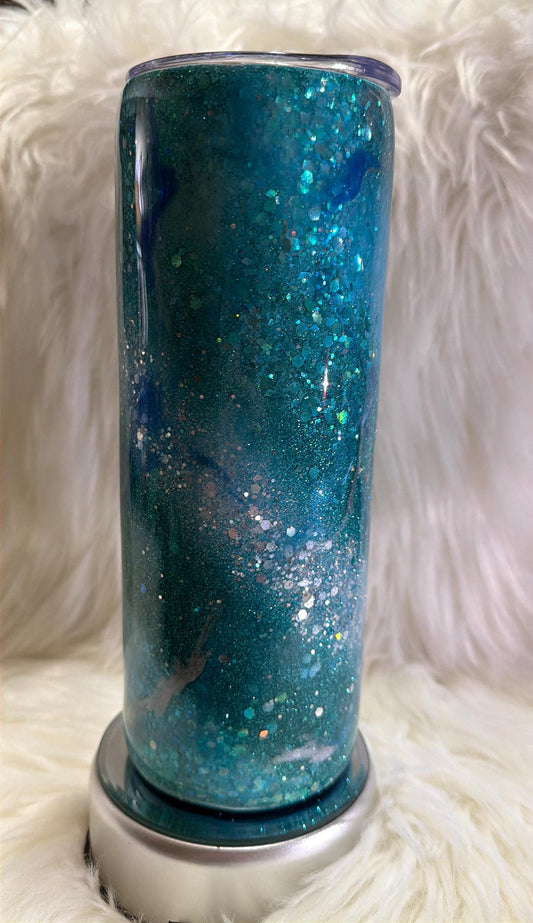 Teal Marble Tumbler