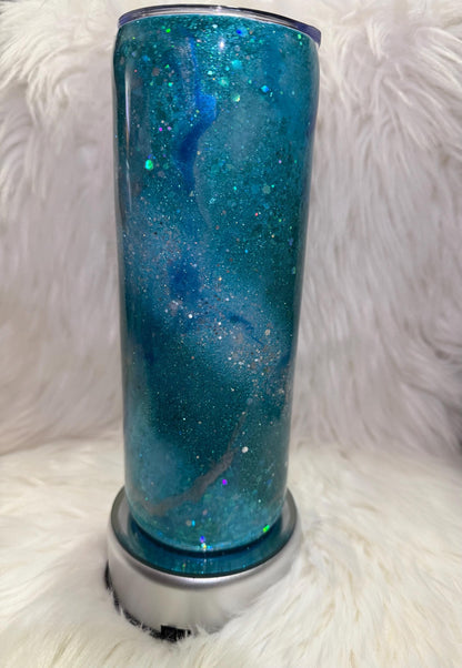 Teal Marble Tumbler
